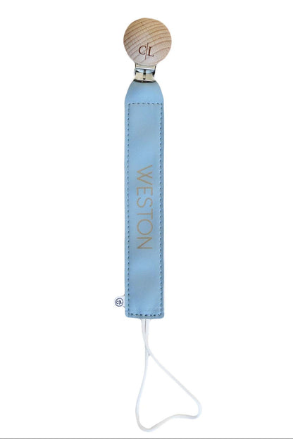 Personalized Leather Pacifier Clip | All Colors