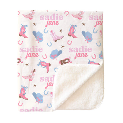 Boot Scootin' Personalized Kids Blanket
