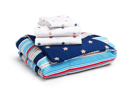 Boy 4-Piece Toddler Bedding Set, Stars and Stripes (2200) a4a