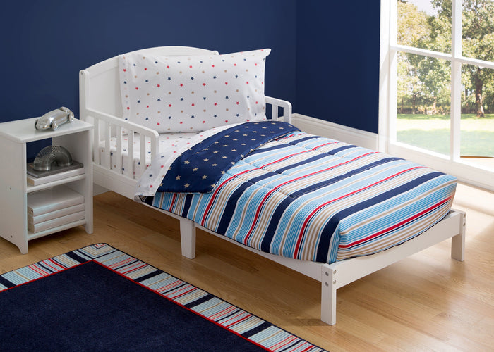 Boy 4-Piece Toddler Bedding Set, Stars and Stripes (2200) a1a