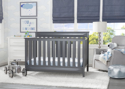 Delta Children Charcoal Grey (029) Cameron 4-in-1 Convertible Baby Crib Roomshot a1a