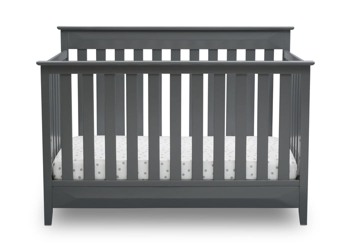 Delta Children Charcoal Grey (029) Cameron 4-in-1 Convertible Baby Crib Front View a3a