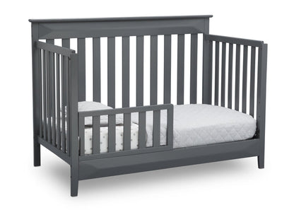 Delta Children Charcoal Grey (029) Cameron 4-in-1 Convertible Baby Crib Toddler Bed Angled View a5a