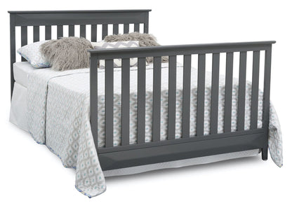 Delta Children Charcoal Grey (029) Cameron 4-in-1 Convertible Baby Crib Full Bed Angled View a7a