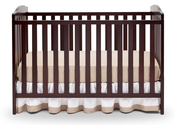 Delta Children Dark Chocolate (207) Capri 3-in-1-Crib (6922), Front View, d3d