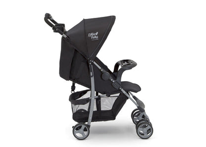 Little Folks Black (001) Classic Tour Stroller by Delta Children, Side Silo View