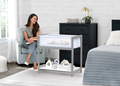 Classic Wood Bedside Bassinet Sleeper - Portable Crib with High-End Wood Frame Link (2233)