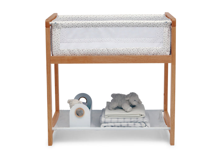 Classic Wood Bedside Bassinet Sleeper - Portable Crib with High-End Wood Frame  Paint Dabs (2129)