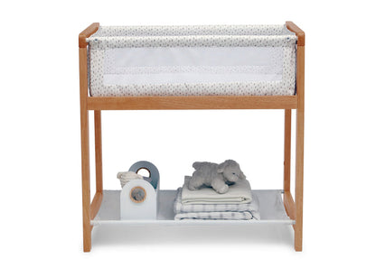 Classic Wood Bedside Bassinet Sleeper - Portable Crib with High-End Wood Frame  Paint Dabs (2129)