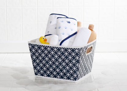 Infinity Navy (417) Deluxe Water-Resistant Rectangle Tapered Tote d1d