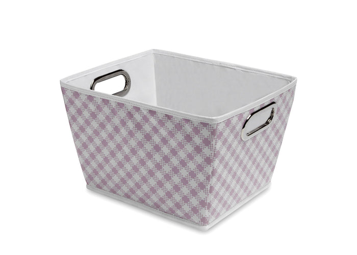 Gingham Pink (689) Deluxe Water-Resistant Rectangle Tapered Tote e2e