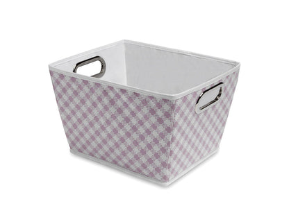 Gingham Pink (689) Deluxe Water-Resistant Rectangle Tapered Tote e2e