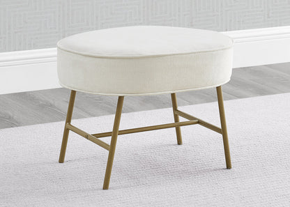 Ella Ottoman with LiveSmart Evolve Fabric Ivory with Melted Bronze (789)
