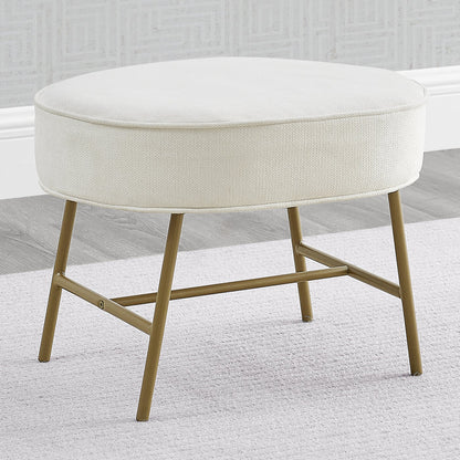Ella Ottoman with LiveSmart Evolve Fabric Ivory with Melted Bronze (789)
