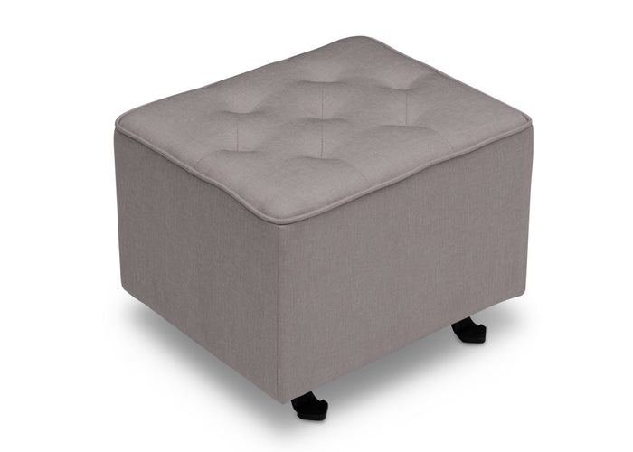 Delta Children French Grey (1304) Emma Diamond Tufted Nursery Gliding Ottoman, side view, d2d