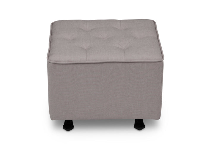 Delta Children French Grey (1304) Emma Diamond Tufted Nursery Gliding Ottoman, front view, d3d