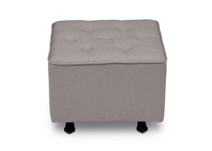 Delta Children French Grey (1304) Emma Diamond Tufted Nursery Gliding Ottoman, front view, d3d