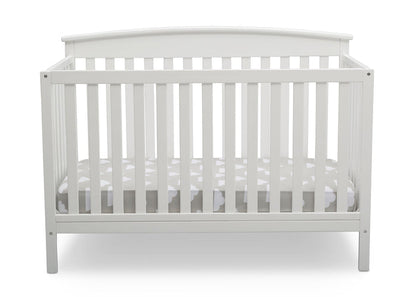 Delta Children Bianca White (130) Finley 4-in-1 Convertible Baby Crib Front View a3a