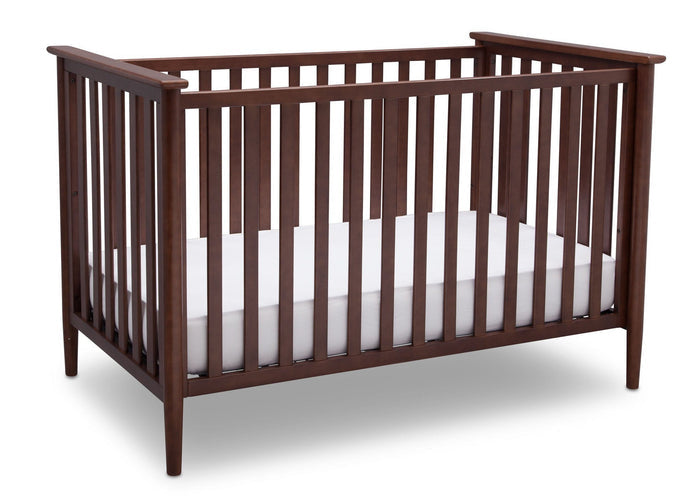 Delta Children Walnut (1316) Greyson 3-in-1 Crib, Angled View, b3b