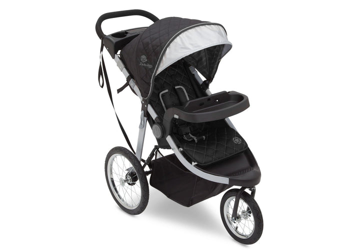 Delta Children J is for Jeep Brand Trek Grey Tonal (0261) Cross Country All Terrain Jogging Stroller Full Left Side View a1a