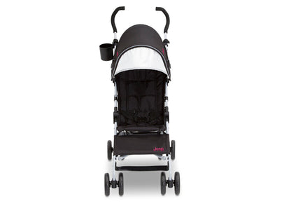 Jeep North Star Stroller by Delta Children, Black with Bright Burgundy (488), with extendable European-style canopy with sun visor