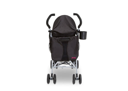 Jeep North Star Stroller by Delta Children, Black with Bright Burgundy (488), with Parent cup holder and easy-grip, extra-long foam handles