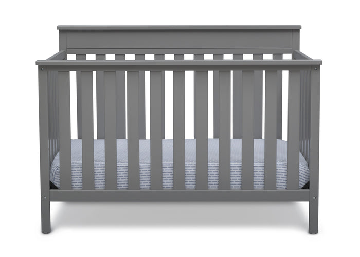 Delta Children Grey (026) Kingswood 4-in-1 Convertible Baby Crib Front Crib Silo View
