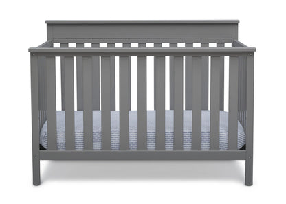 Delta Children Grey (026) Kingswood 4-in-1 Convertible Baby Crib Front Crib Silo View