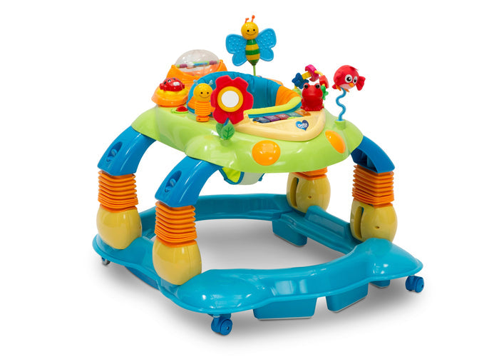 Delta Children Blue Walker (456) Lil’ Play Station 4-in-1 Activity Walker Right Silo View