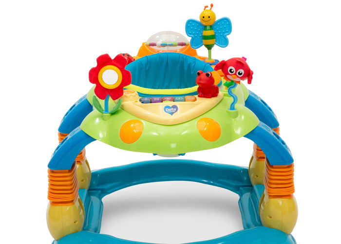 Delta Children Blue Walker (456) Lil’ Play Station 4-in-1 Activity Walker Front Silo View