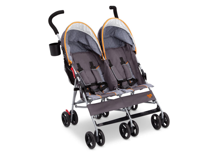 Delta Children Maze (817) LX Plus Side x Side Double Stroller (11709), Angled No Canopy, a3a