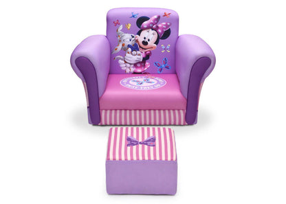Delta Children Minnie Mouse Upholstered Chair with Ottoman, Front View