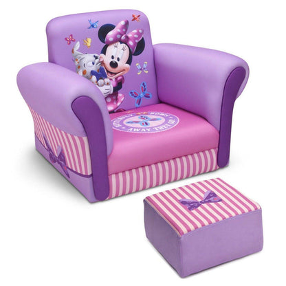 Delta Children Minnie Mouse Upholstered Chair with Ottoman