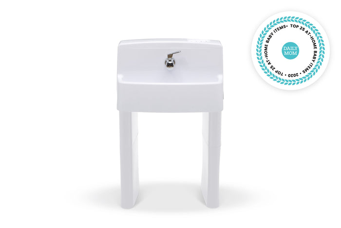 MySize 3-in-1 Convertible Sink, Step Stool and Bath Toy for Kids White and Turquoise (5052)