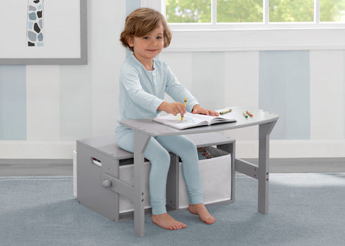 Delta Children Grey (026) MySize Activity Bench, Model View 1