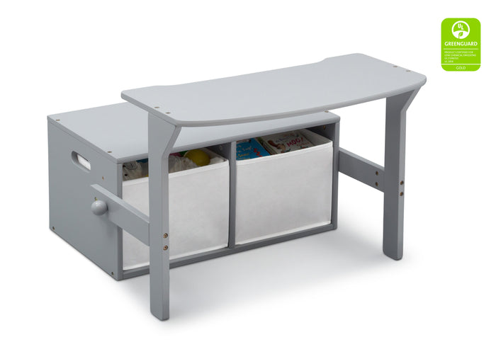 Delta Children Grey (026) MySize Activity Bench, Right Desk Silo View