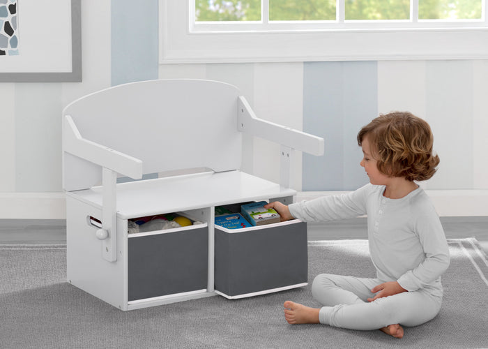 Delta Children Bianca White (130) MySize Activity Bench, Model View 2