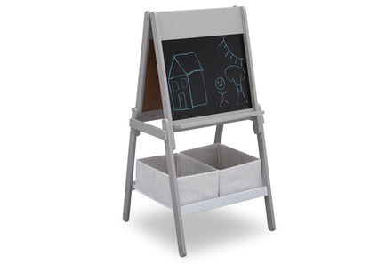 Delta Children Grey (026) MySize Double-Sided Storage Easel, Right Angle Chalk, a4a