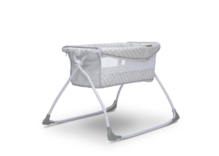 Delta Children Grey Infinity (434) Newborn Soothing Sleeper Bassinet, Right Silo View