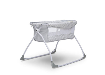 Delta Children Grey Infinity (434) Newborn Soothing Sleeper Bassinet, Right Silo View