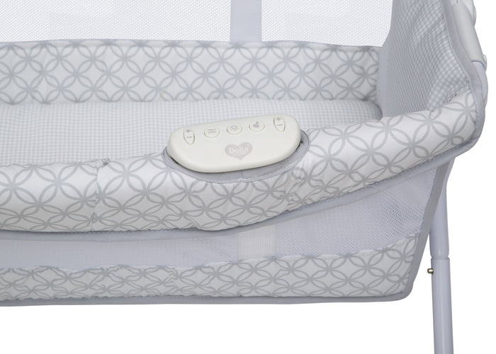 Delta Children Grey Infinity (434) Newborn Soothing Sleeper Bassinet, Detail View