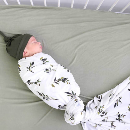 Olive Leaf Oversized Swaddle Blanket