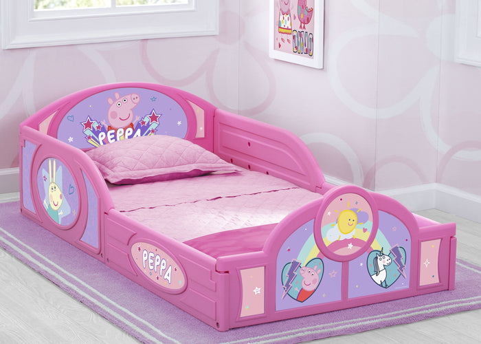 Delta Children Peppa Pig (1171) Plastic Sleep and Play Toddler Bed, Hangtag View