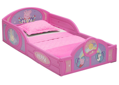 Delta Children Peppa Pig (1171) Plastic Sleep and Play Toddler Bed, Right Silo View