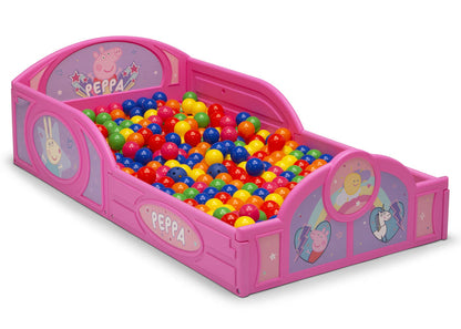 Delta Children Peppa Pig (1171) Plastic Sleep and Play Toddler Bed, Right Silo View Ball Pit