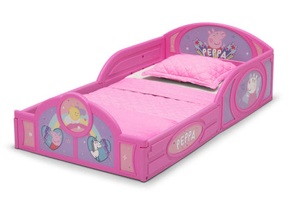 Delta Children Peppa Pig (1171) Plastic Sleep and Play Toddler Bed, Left Silo View
