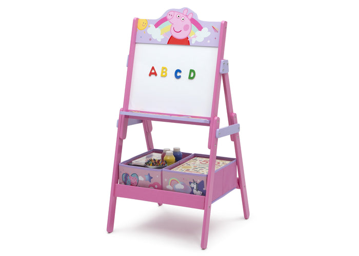 Delta Children Peppa Pig (1171) Wooden Activity Easel with Storage, Left Silo View