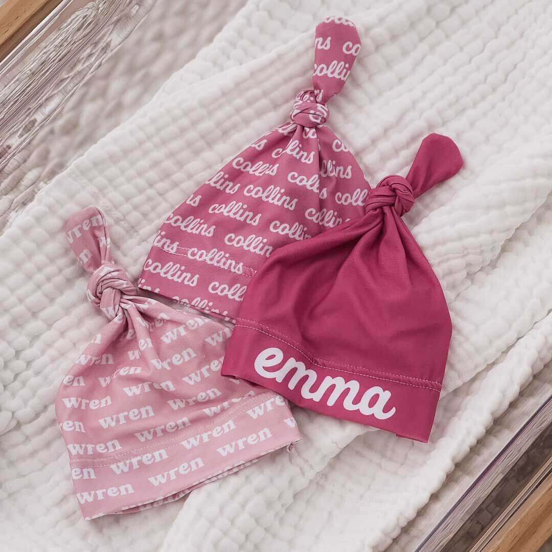 Perfectly Pink Personalized Knotted Hat