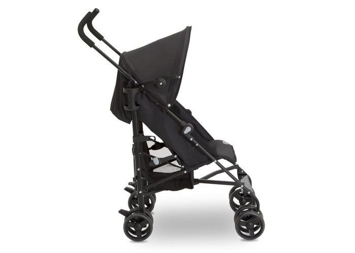 Delta Children Black (001) Pilot Stroller, Side Silo View