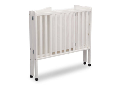Delta Children Bianca (130) Portable Folding Crib with Mattress, angled folded view a7a